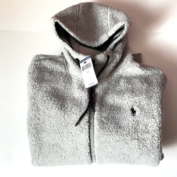 Polo Ralph Lauren Other - Polo Ralph Lauren Retro Pile Sherpa Fleece Hooded Jacket Large